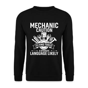 Mécanique Attention Outils volants - Sweat-shirt Unisexe - noir - Devant - Alina (178cm) & Michal (187cm)