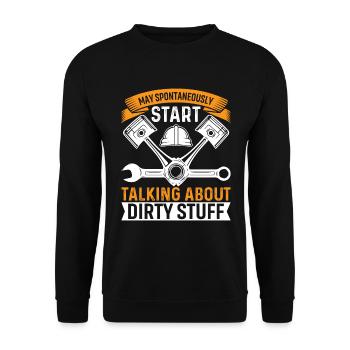 peut spontanément commencer à parler de choses sales. - Sweat-shirt Unisexe - noir - Devant - Alina (178cm) & Michal (187cm)