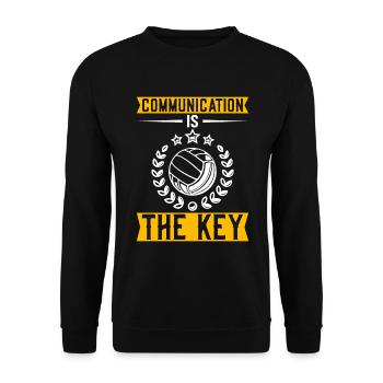 Kommunikation Ist Der Schlüssel - Unisex Pullover - Schwarz - Vorne - Alina (178cm) & Michal (187cm)