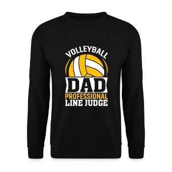 Volleyball Vater Professioneller Linienrichter - Unisex Pullover - Schwarz - Vorne - Alina (178cm) & Michal (187cm)
