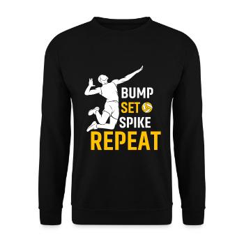 Bump Set Spike Repeat - Unisex Pullover - Schwarz - Vorne - Alina (178cm) & Michal (187cm)
