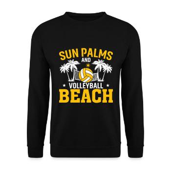 Sun, palm trees and volleyball beach - Unisex Sweatshirt - black - Front - Alina (178cm) & Michal (187cm)