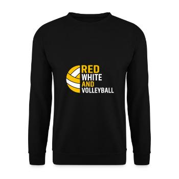 Rot Weiß Und Volleyball - Unisex Pullover - Schwarz - Vorne - Alina (178cm) & Michal (187cm)