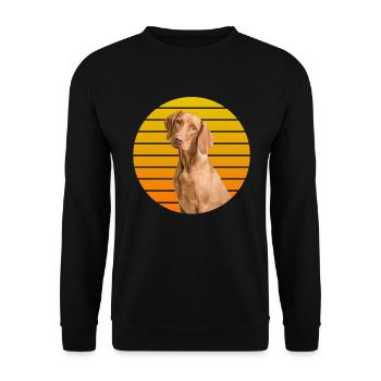 Niedlicher Hund Herzmelzend Geschenk - Unisex Pullover - Schwarz - Vorne - Alina (178cm) & Michal (187cm)
