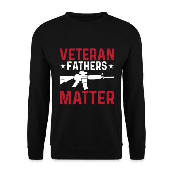 Veteran fathers are important - Unisex Sweatshirt - black - Front - Alina (178cm) & Michal (187cm)