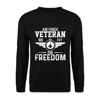 Vétéran de l’armée de l’air, nous volons pour la liberté - Sweat-shirt Unisexe - noir - Devant - Alina (178cm) & Michal (187cm)