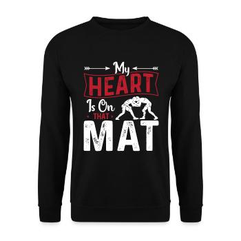 My heart is on this mat - Unisex Sweatshirt - black - Front - Alina (178cm) & Michal (187cm)