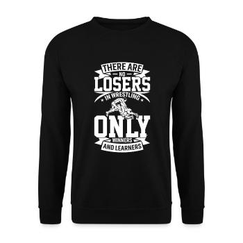 Im Wrestling Gibt Es Keine Verlierer Nur Gewinner - Unisex Pullover - Schwarz - Vorne - Alina (178cm) & Michal (187cm)