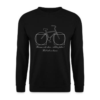 Vetruvian Fahrrad Ohne Akku Fahrer Geschenk - Unisex Pullover - Schwarz - Vorne - Alina (178cm) & Michal (187cm)