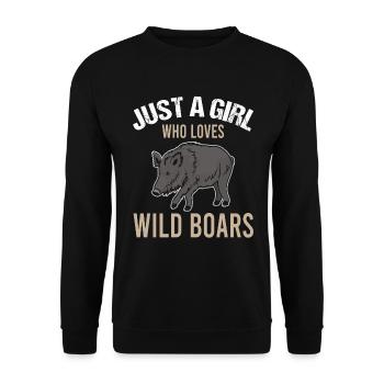 Cadeau de fille d’amour de sanglier simple - Sweat-shirt Unisexe - noir - Devant - Alina (178cm) & Michal (187cm)