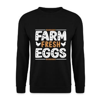 Fresh eggs from the farm - Unisex Sweatshirt - black - Front - Alina (178cm) & Michal (187cm)