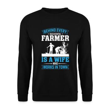 Behind Every Successful Farmer There Is a Woman - Unisex Sweatshirt - black - Front - Alina (178cm) & Michal (187cm)