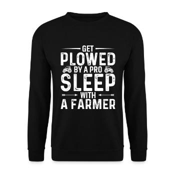 Being Plowed By A Professional - Farmer - Unisex Sweatshirt - black - Front - Alina (178cm) & Michal (187cm)