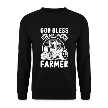 Gott Segne Den Amerikanischen Farmer - Unisex Pullover - Schwarz - Vorne - Alina (178cm) & Michal (187cm)