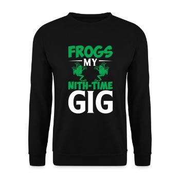 Frogs My Nith-Time Gig - Unisex Sweatshirt - black - Front - Alina (178cm) & Michal (187cm)