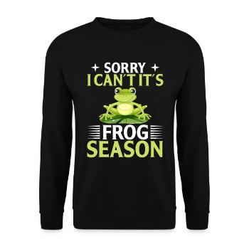 Tut Mir Leid Ich Kann Nicht Es Ist Froschsaison - Unisex Pullover - Schwarz - Vorne - Alina (178cm) & Michal (187cm)