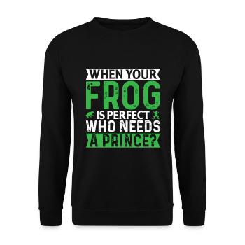 Hat Jemand Frosch Gesagt? - Unisex Pullover - Schwarz - Vorne - Alina (178cm) & Michal (187cm)