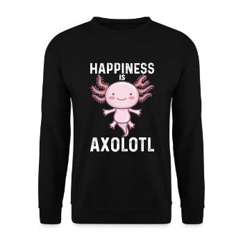 Glück Ist Axolotl - Unisex Pullover - Schwarz - Vorne - Alina (178cm) & Michal (187cm)
