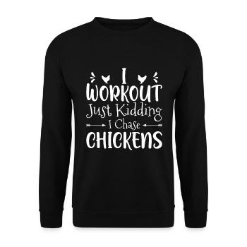 Je plaisante, je chasse les poulets - Sweat-shirt Unisexe - noir - Devant - Alina (178cm) & Michal (187cm)
