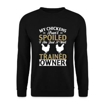 Mes poules ne sont pas gâtées - Sweat-shirt Unisexe - noir - Devant - Alina (178cm) & Michal (187cm)
