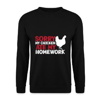 Mon poulet a mangé mes devoirs - Sweat-shirt Unisexe - noir - Devant - Alina (178cm) & Michal (187cm)