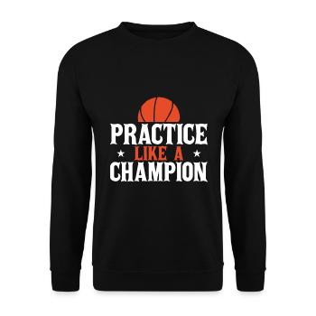 Practice like a champion - Unisex Sweatshirt - black - Front - Alina (178cm) & Michal (187cm)