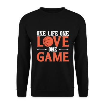 One life, one love, one game - Unisex Sweatshirt - black - Front - Alina (178cm) & Michal (187cm)