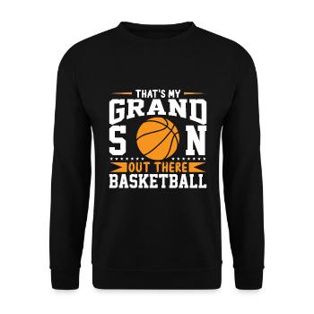 Das Ist Mein Enkel Da Draußen Beim Basketball - Unisex Pullover - Schwarz - Vorne - Alina (178cm) & Michal (187cm)