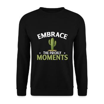 Embrace the delicate moments - Unisex Sweatshirt - black - Front - Alina (178cm) & Michal (187cm)