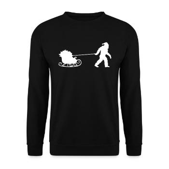 Miesepeter Weihnachtsschlitten Frohe Festtage Gesc - Unisex Pullover - Schwarz - Vorne - Alina (178cm) & Michal (187cm)
