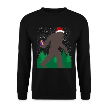 Christmas Gnome Gift Bearer Festive - Unisex Sweatshirt - black - Front - Alina (178cm) & Michal (187cm)