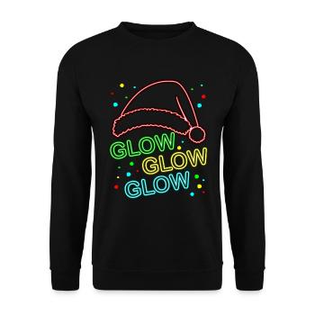 Glow Glow Glow Chapeau de Père Noël lumineux - Sweat-shirt Unisexe - noir - Devant - Alina (178cm) & Michal (187cm)
