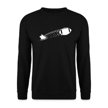 Train de football traîneau de Noël Fantaisie - Sweat-shirt Unisexe - noir - Devant - Alina (178cm) & Michal (187cm)