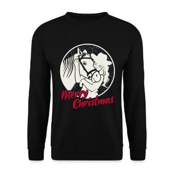 Horse Love Girl Merry Christmas - Unisex Sweatshirt - black - Front - Alina (178cm) & Michal (187cm)