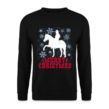 Winter Riding Fun Girl Merry Christmas - Unisex Sweatshirt - black - Front - Alina (178cm) & Michal (187cm)