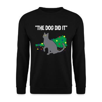 Chat espiègle culpabilité sur cadeau de chien - Sweat-shirt Unisexe - noir - Devant - Alina (178cm) & Michal (187cm)