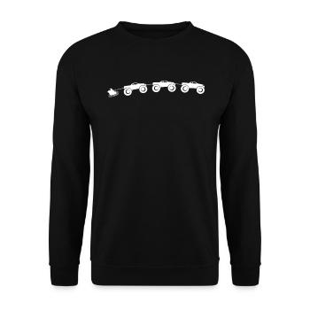 Monstertrucks Schlittenfahrt Weihnachten Hit - Unisex Pullover - Schwarz - Vorne - Alina (178cm) & Michal (187cm)