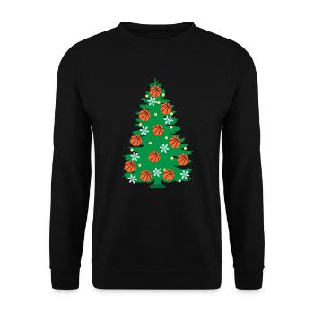 Basketball Christmas Tree Basket Hunter Fest - Unisex Sweatshirt - black - Front - Alina (178cm) & Michal (187cm)