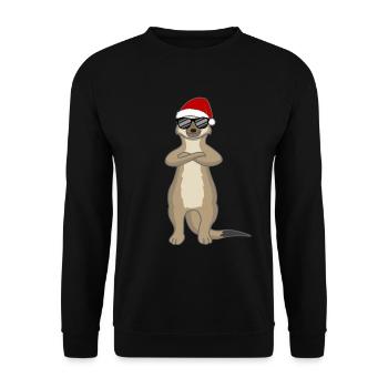 Cool Santa Sloth – Casual Christmas Animal - Unisex Sweatshirt - black - Front - Alina (178cm) & Michal (187cm)