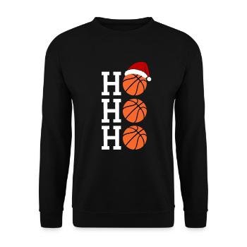 Basketball H Ho Ho Ho Weihnachtsmütze Fun - Unisex Pullover - Schwarz - Vorne - Alina (178cm) & Michal (187cm)
