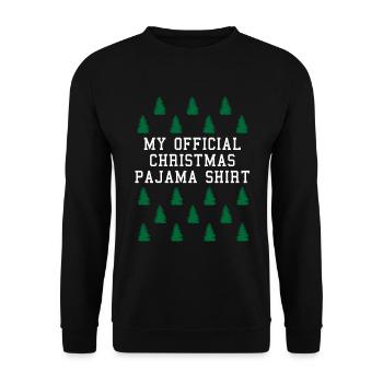 Chemise de pyjama officielle de la forêt de Noël - Sweat-shirt Unisexe - noir - Devant - Alina (178cm) & Michal (187cm)