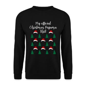 Forest Christmas with Hats Official Sleep Shirt - Unisex Sweatshirt - black - Front - Alina (178cm) & Michal (187cm)