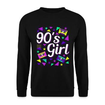Rétro des années 90 Girl Power Style Pop Culture - Sweat-shirt Unisexe - noir - Devant - Alina (178cm) & Michal (187cm)