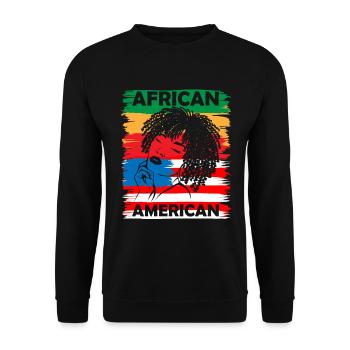 Fierté et pouvoir – Afro-Américain - Sweat-shirt Unisexe - noir - Devant - Alina (178cm) & Michal (187cm)