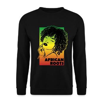Cultural Heritage African Roots - Unisex Sweatshirt - black - Front - Alina (178cm) & Michal (187cm)