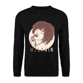Proud Melanin Beauty Powerful Unique - Unisex Sweatshirt - black - Front - Alina (178cm) & Michal (187cm)