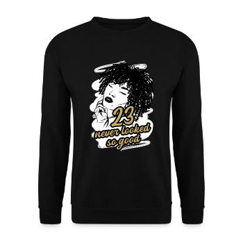 23 and Pure Glamour Celebrate in Style - Unisex Sweatshirt - black - Front - Alina (178cm) & Michal (187cm)