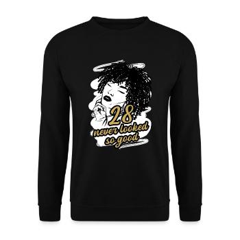 28 and Pure Glamour Celebrate in Style - Unisex Sweatshirt - black - Front - Alina (178cm) & Michal (187cm)