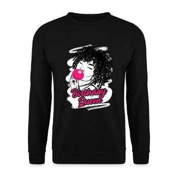 Diva d’anniversaire coquine célébrant - Sweat-shirt Unisexe - noir - Devant - Alina (178cm) & Michal (187cm)