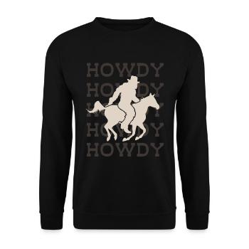 Bigfoot HOWDY Western Welcome Design - Sweat-shirt Unisexe - noir - Devant - Alina (178cm) & Michal (187cm)